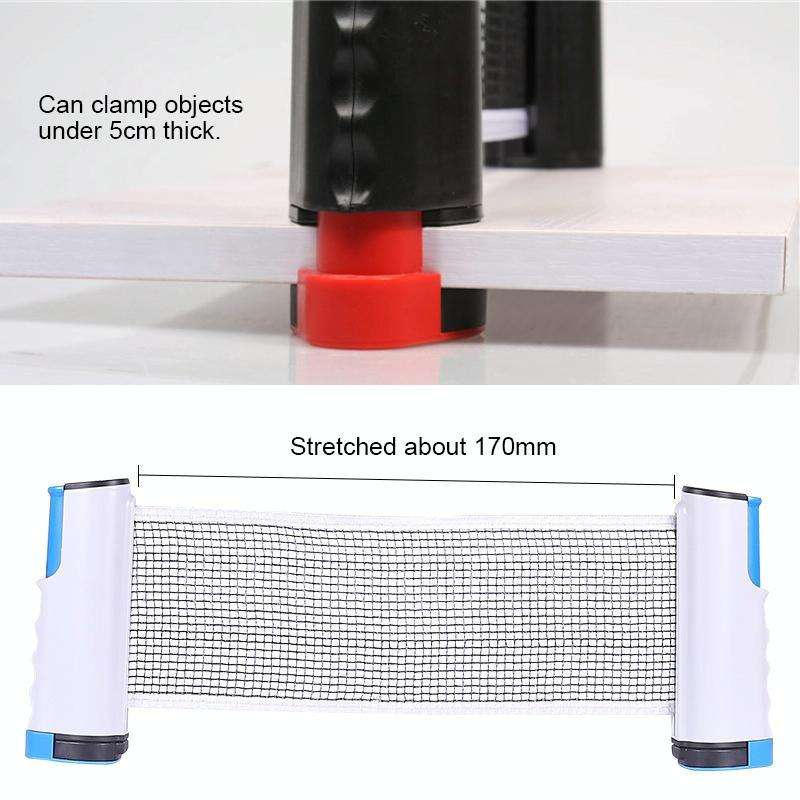 REGAIL Retractable Portable Table Tennis Net Rack(Black Grey)
