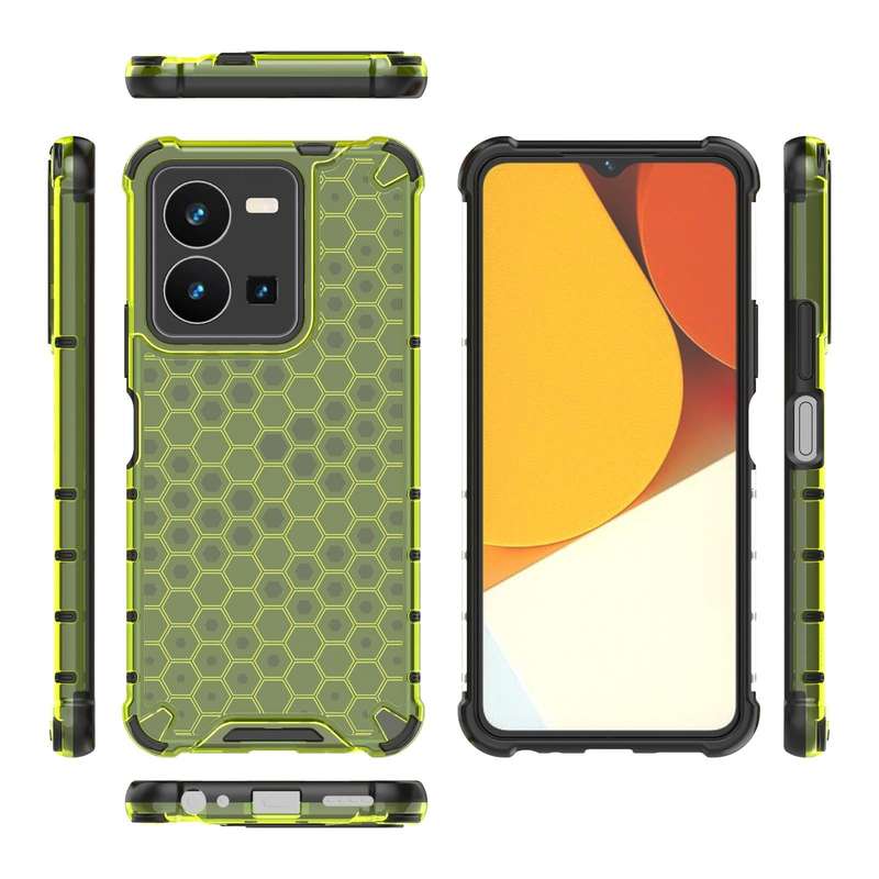 For vivo Y35 4G / Y22S 4G Global Honeycomb Phone Case(Green)