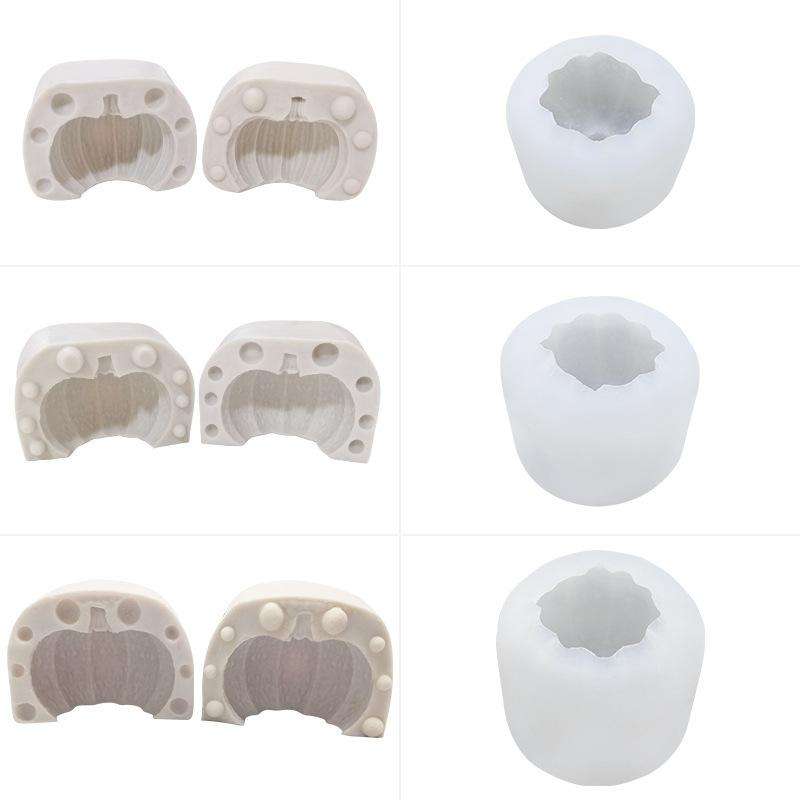Halloween Three-Dimensional Pumpkin Cake DIY Scented Candle Silicone Mold, Specification: SW-46
