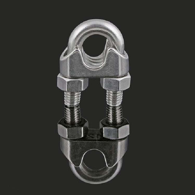 2 PCS Stainless Steel Clip U-shaped Wire Rope Card Head Rope Wire Rope Rolling Head Buckle, Speci...