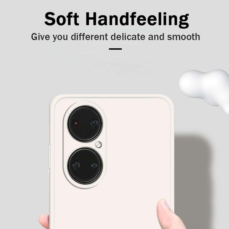 For Huawei P50 Solid Color Imitation Liquid Silicone Straight Edge Dropproof Full Coverage Protec...