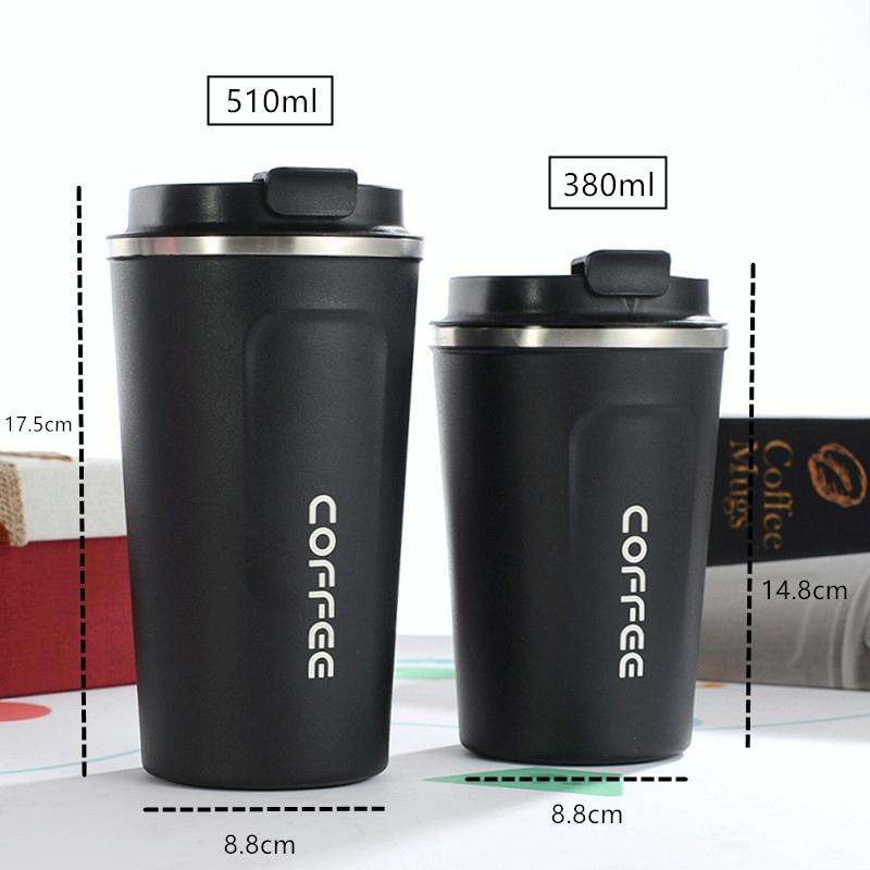 Double Stainless steel 304 Coffee Mug Car Thermos Mug Travel Thermo Cup 380ml(Pink)