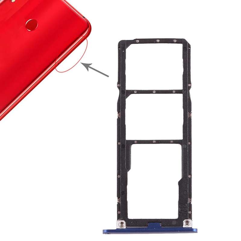 2 x SIM Card Tray / Micro SD Card Tray for Huawei Honor 8X Max (Blue)