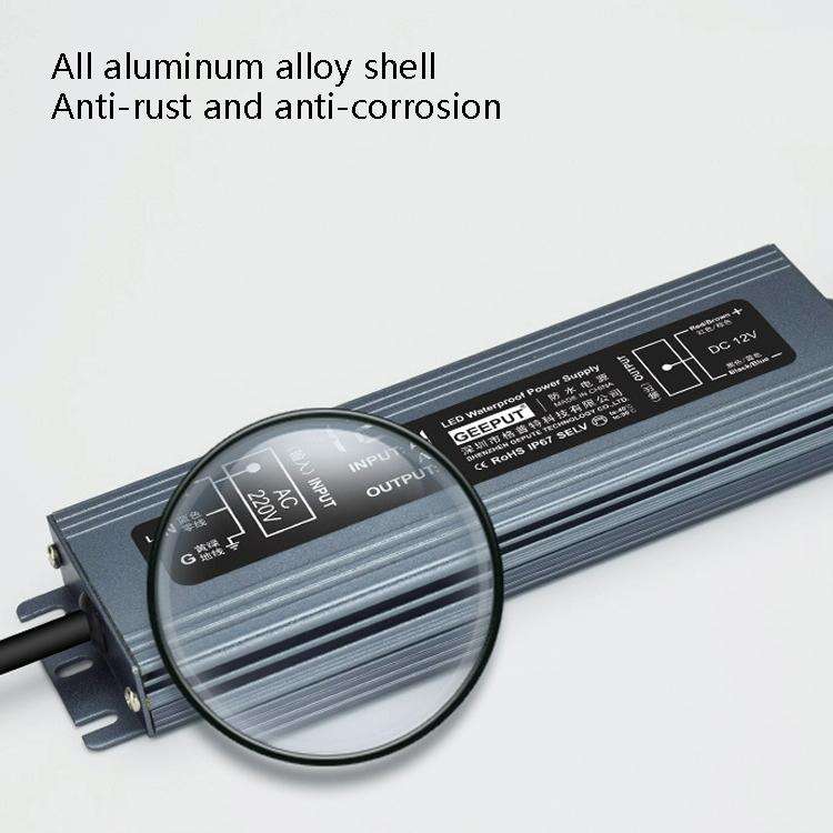 GEEPUT 220V Turn 12V LED Waterproof Power Supply Transformer, Model: 50A 600W