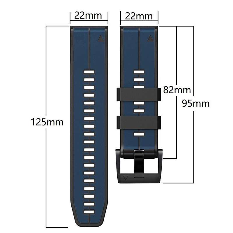 For Garmin Fenix 6 22mm Silicone Sports Two-Color Watch Band(Lime + Black)