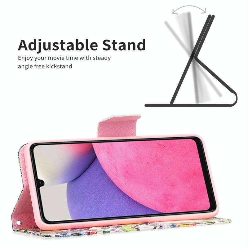 For Samsung Galaxy A33 5G Colored Drawing Pattern Leather Phone Case(Life Tree)