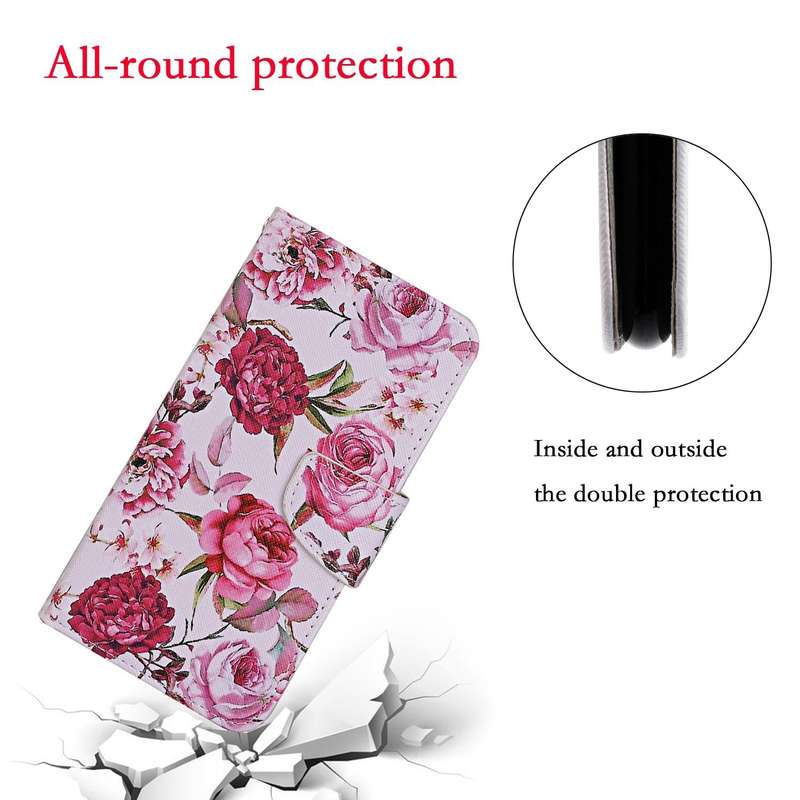 For Samsung Galaxy A33 5G Colored Drawing Pattern Flip Leather Case(Peony)