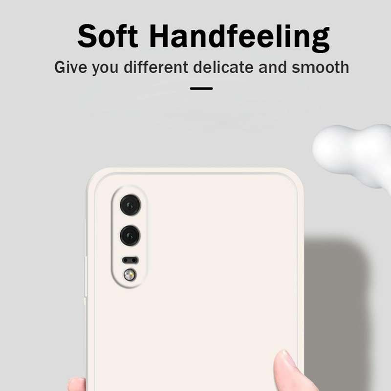 For Huawei P20 Solid Color Imitation Liquid Silicone Straight Edge Dropproof Full Coverage Protec...
