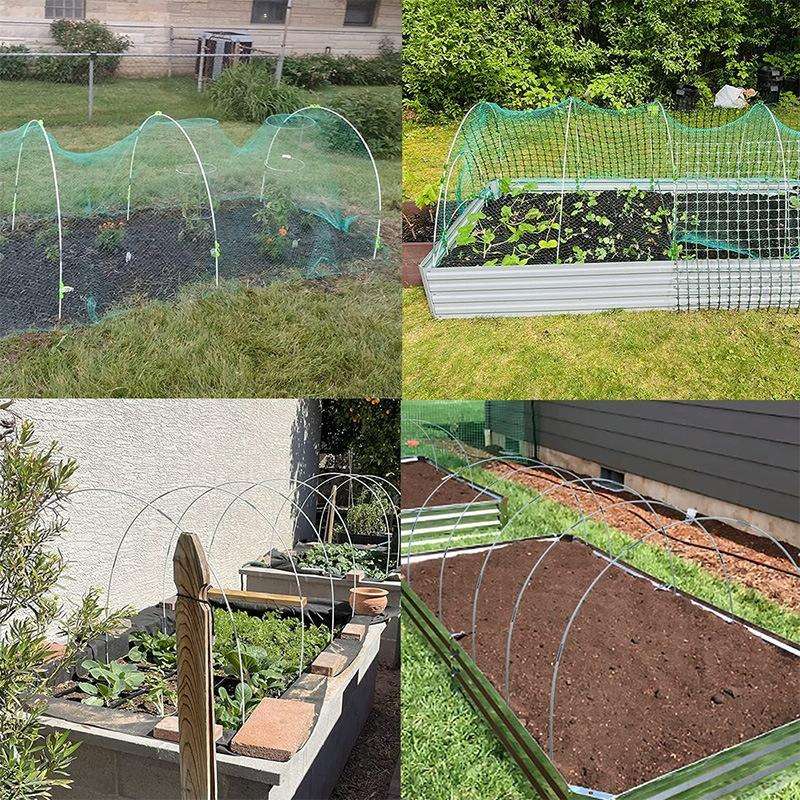 Garden Arch Greenhouse Hoops Rustproof Steel Tunnel Hoop Frame Plant Support, Speci: S 3 Rods 16 ...