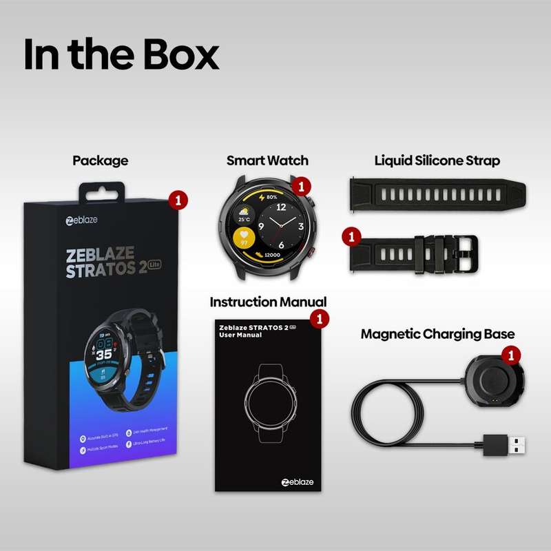 Zeblaze Stratos 2 Lite 1.32 inch IPS Screen 5 ATM Waterproof GPS Smart Watch, Support Heart Rate ...