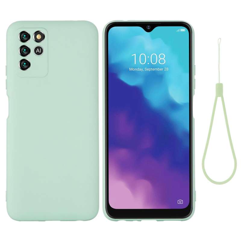 For ZTE V30 Vita Pure Color Liquid Silicone Shockproof Full Coverage Phone Case(Green)