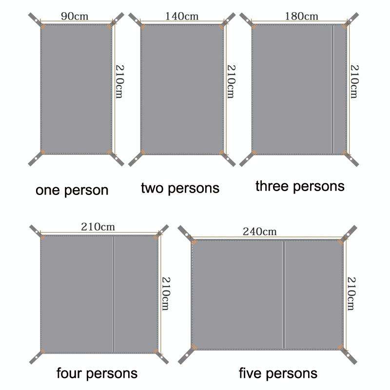 Outdoor Tent Mats Thickened Oxford Cloth Waterproof Picnic Mat, Size: 240x210cm(Black)