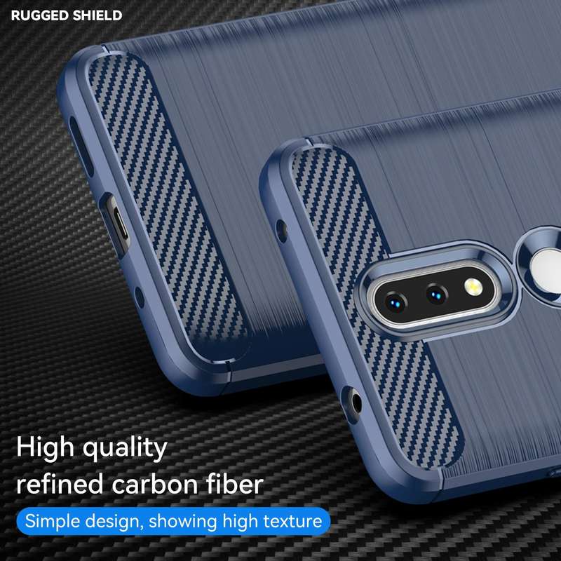 For Nokia 2.4 Brushed Texture Carbon Fiber TPU Phone Case(Blue)