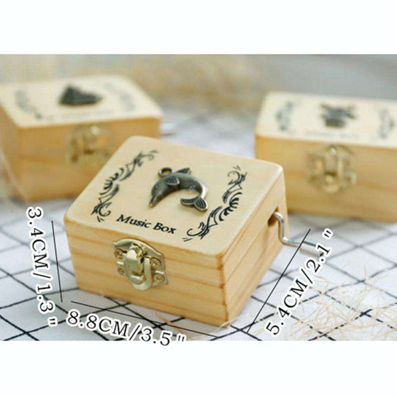 Creative Hand-cranked Wooden Music Box Valentine Day Gift(Heart)