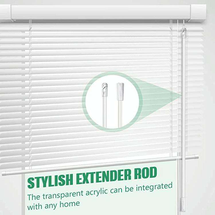 5PCS Blinds Acrylic Transparent Rod Move Light Rod With Hook Handle, Size: 12 Inch