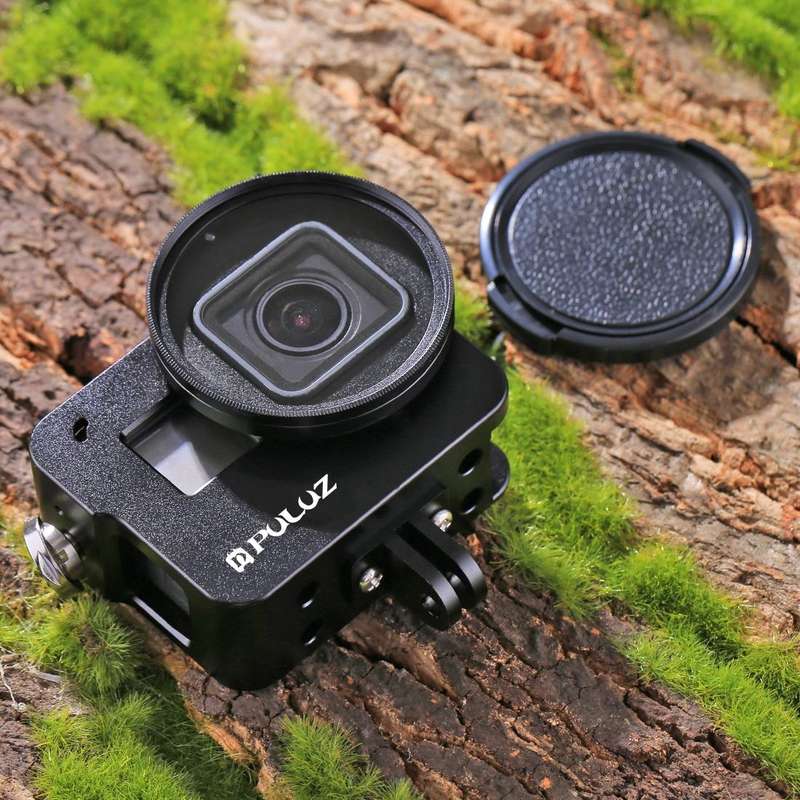 PULUZ Housing Shell CNC Aluminum Alloy Protective Cage with 52mm UV Lens for GoPro HERO(2018) /7 ...