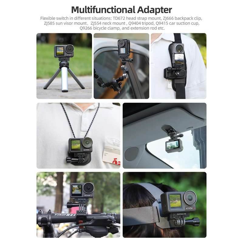 Sunnylife AD691 Magnetic Adapter Mount for DJI Action 2 / Osmo Action 3 / 4 (Black)