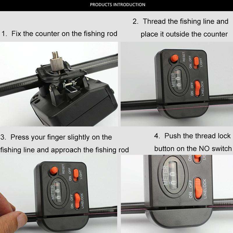 Machinery Manual Fish Line Length Counter(Black)