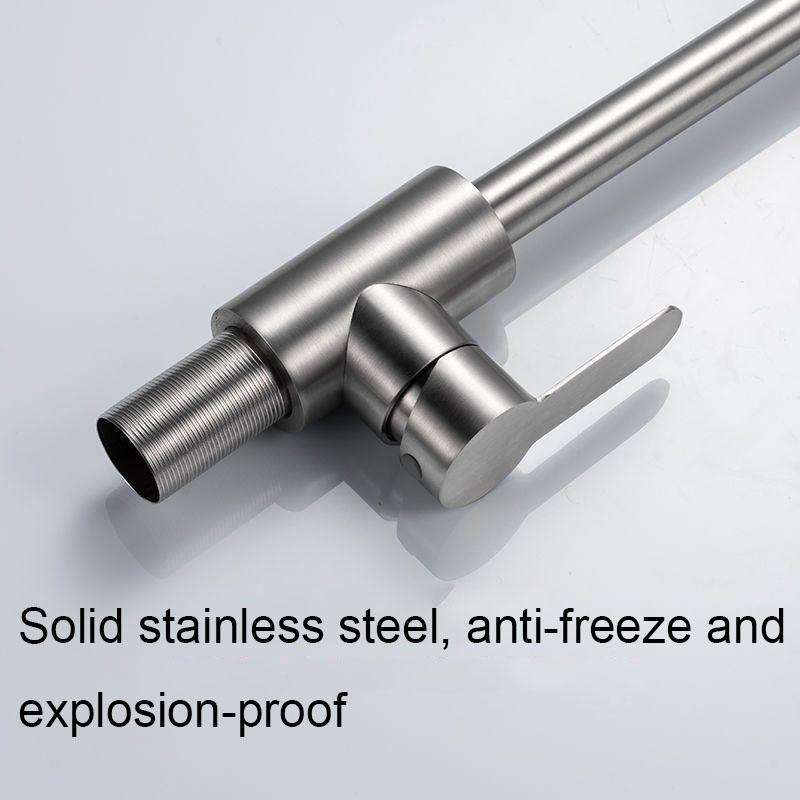 304 Stainless Steel Kitchen Rotatable Sink Faucet(60cm Pipe+Single Cold Curve)