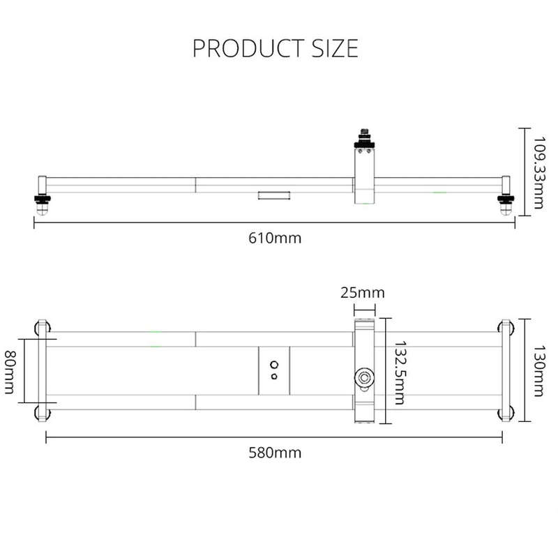 YELANGU YLG0119A 60cm Splicing Slide Rail Track + Trolley Rail Buckle for SLR Cameras / Video Cam...