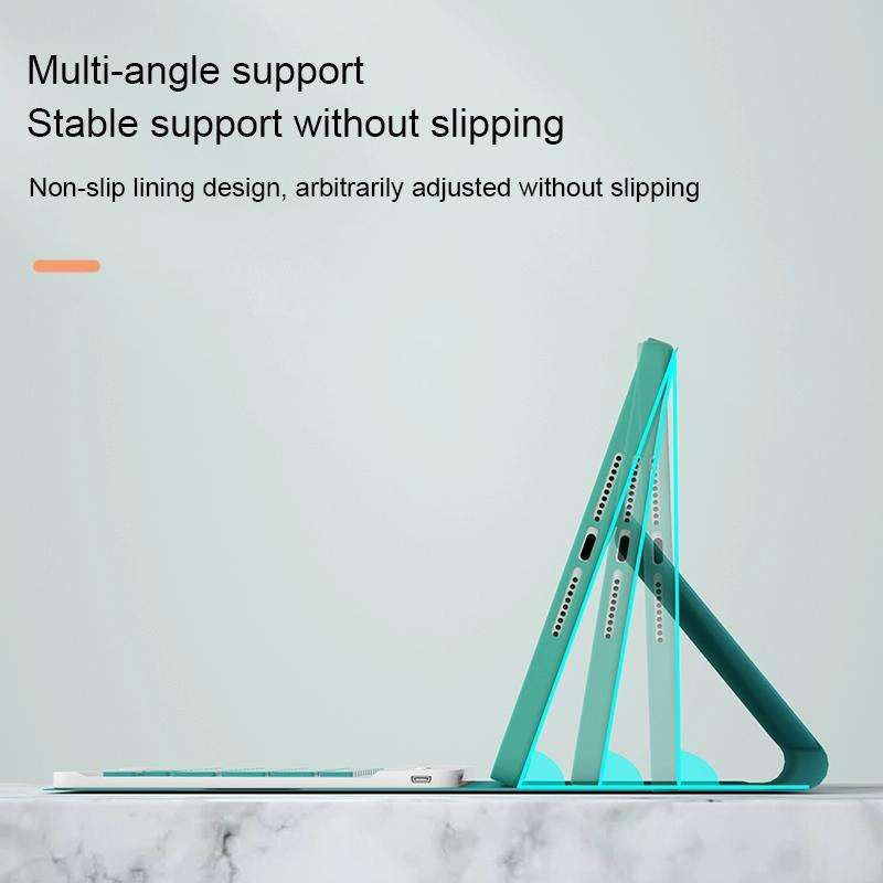 HK006 Square Keys Detachable Bluetooth Keyboard Leather Tablet Case with Holder for iPad mini 6(D...