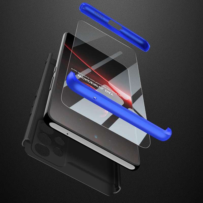 For Samsung Galaxy A53 5G GKK Three Stage Splicing Full Coverage PC Phone Case(Black Blue)