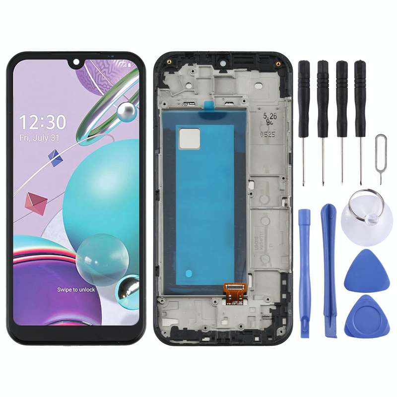TFT LCD Screen for LG K31 LM-K300Q, LMK300 Digitizer Full Assembly with Frame(Black)