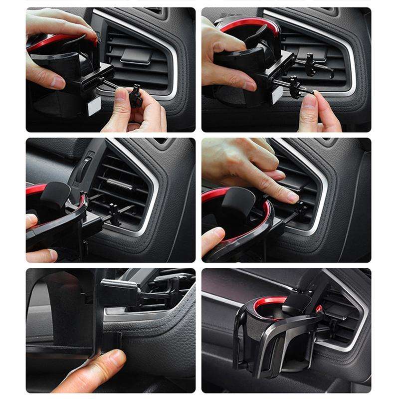 Car Air Outlet Water Cup Holder (Red)