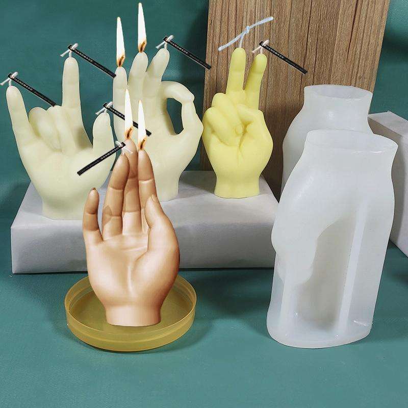 DIY Hand Shaped Scented Candle Silicone Mold, Specification: SX-LZ-332