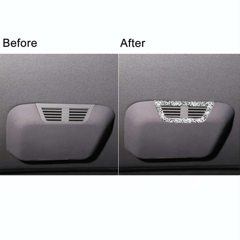 For BMW Series 3 E46 1998-2005 Car Rear Seat Roof Air Outlet Diamond Decoration Sticker, Left and...