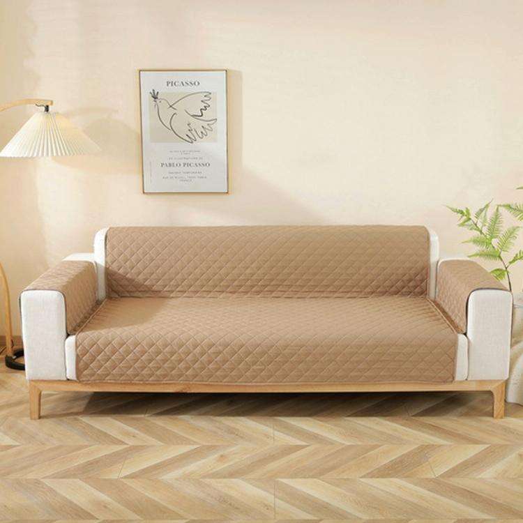 Double-sided Waterproof Pet Cushion Diamond Pattern Sofa Cover, Size:55x196cm(Light Coffee)