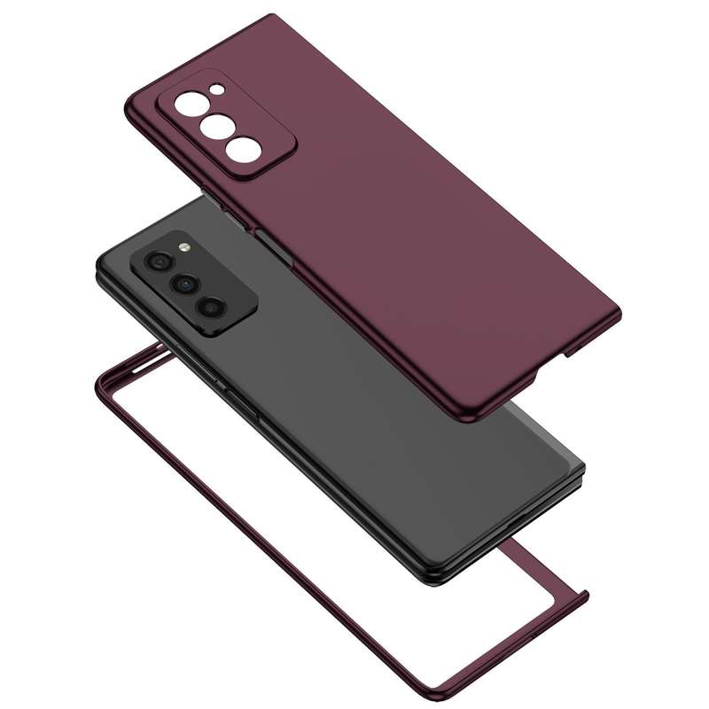 For Samsung Galaxy Z Fold2 5G Armor Foldable Phone Case(Wine Red)