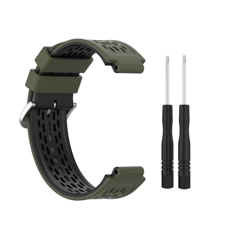For Garmin Approach S2 / S4 Two-color Silicone Watch Band(Army Green Black)