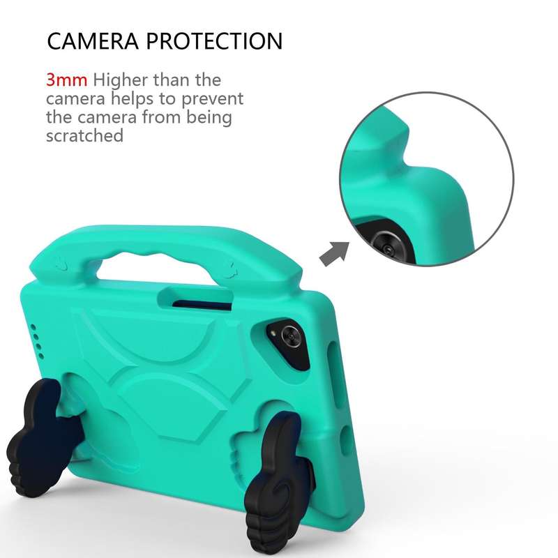 For Samsung Galaxy Tab A9 X110 Thumb Bracket EVA Shockproof Tablet Case(Glacial Green)