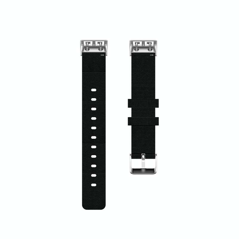 For Garmin Forerunner 35 / 30 Universal Nylon Canvas Watch Band(Black)