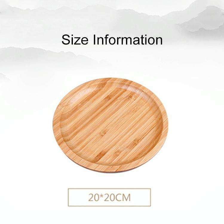 Household Creative Simple Round Bamboo Tea Tray Mini Tea Table, Diameter: 20cm