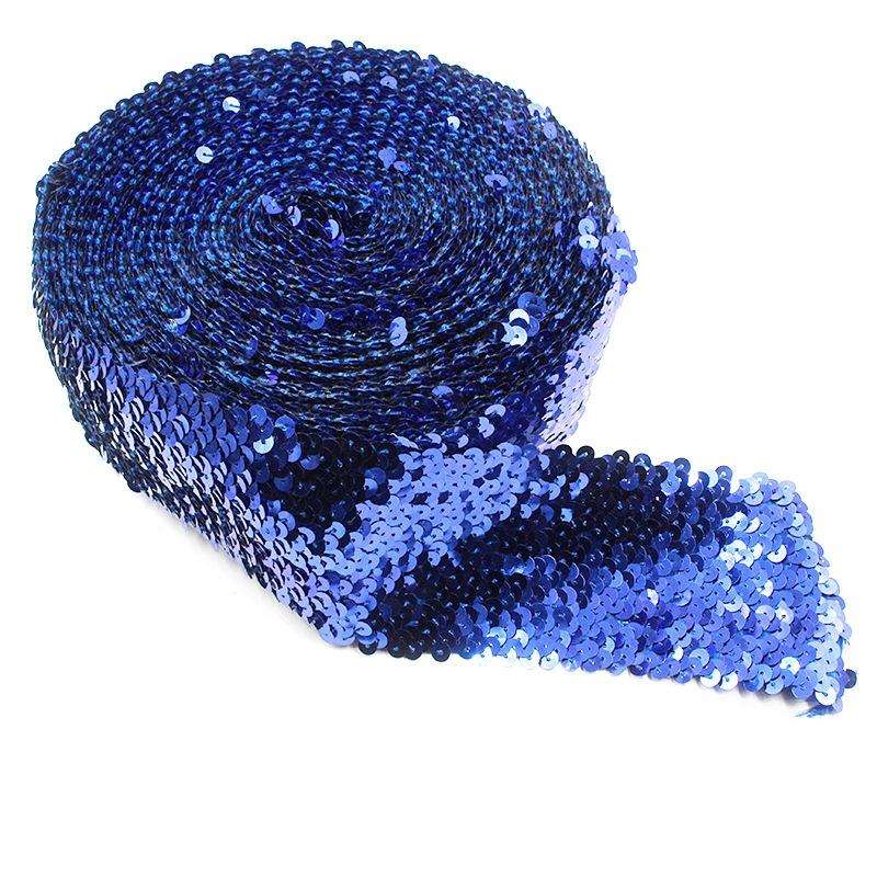 ZP000875 8 Rows Elastic Sequin Lace Webbing DIY Clothing Accessories, Length: 5m, Width: 7.5cm(Da...