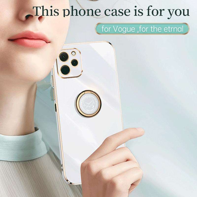 For Huawei nova Y61 XINLI Straight Edge 6D Electroplate TPU Phone Case with Ring Holder(Hawthorn ...