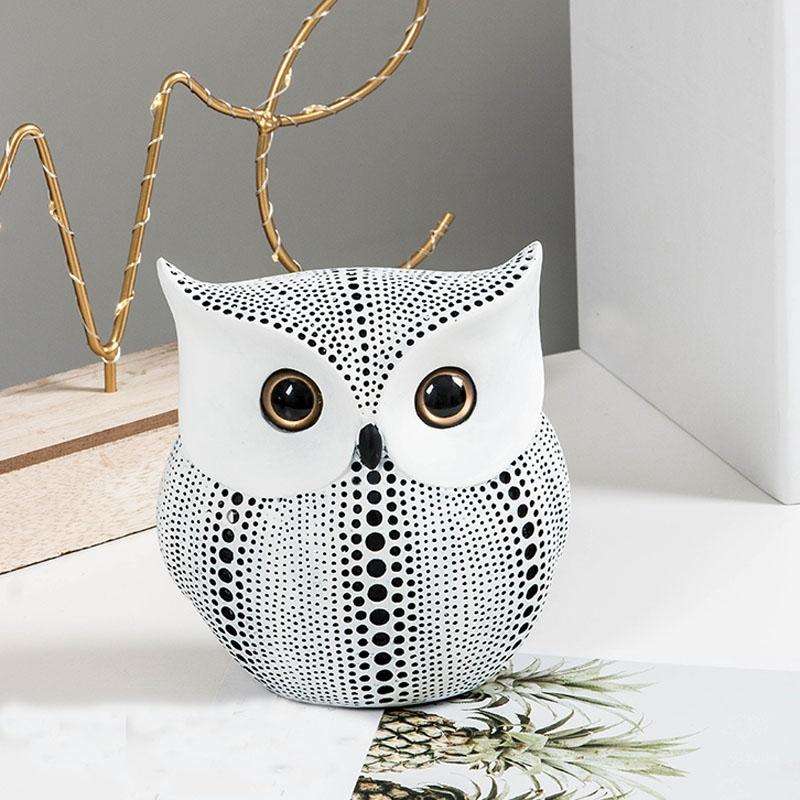 Creative Owl Small Decoration Home Decor Crafts(White)