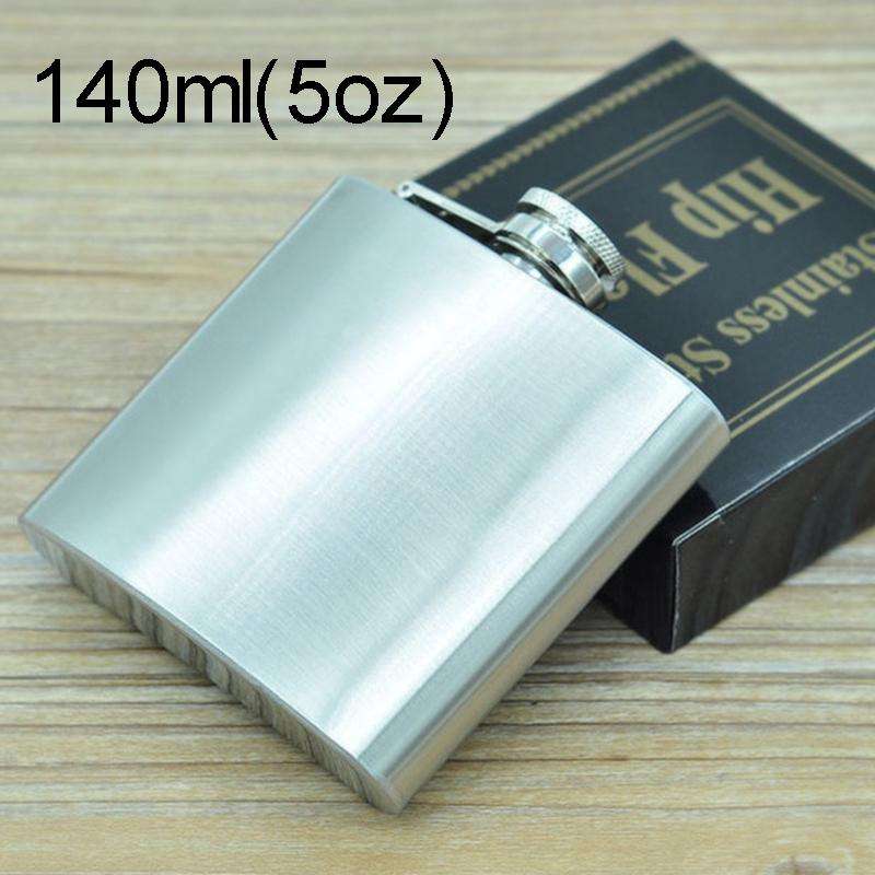 140mL (5oz) Outdoor Sports Handy Home Travel Wild Stainless Steel Portable Hip Flask(with Small F...