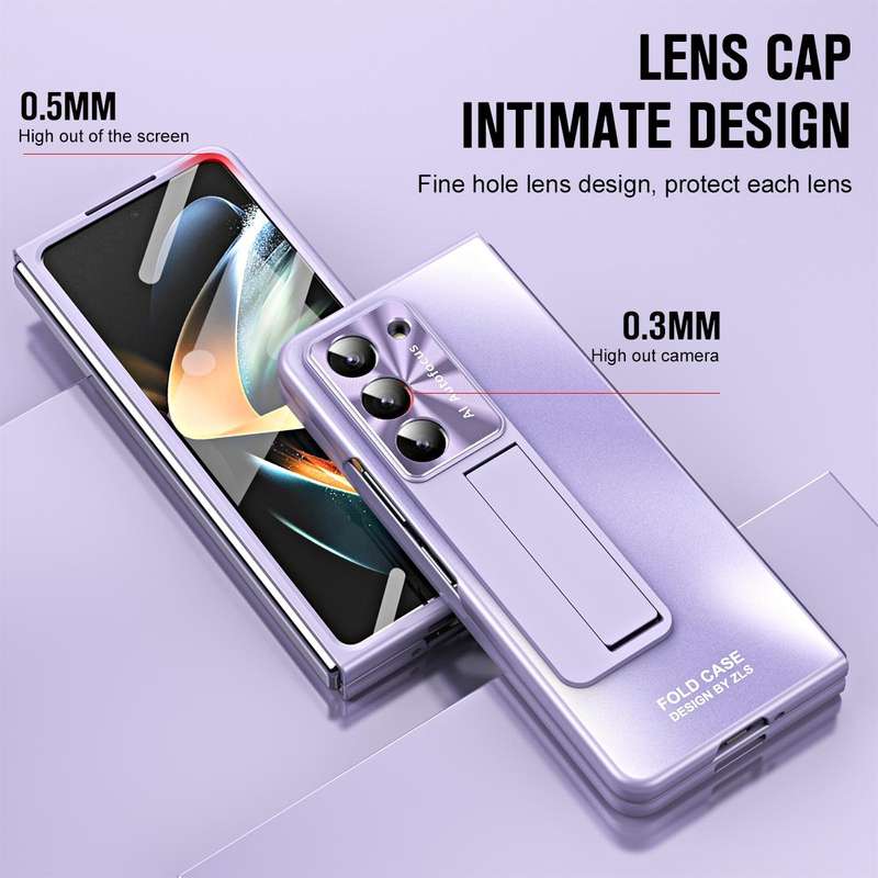 For Samsung Galaxy Z Fold5 5G Integrated AG Matte Folding Phone Case with Pen Slot(Purple)