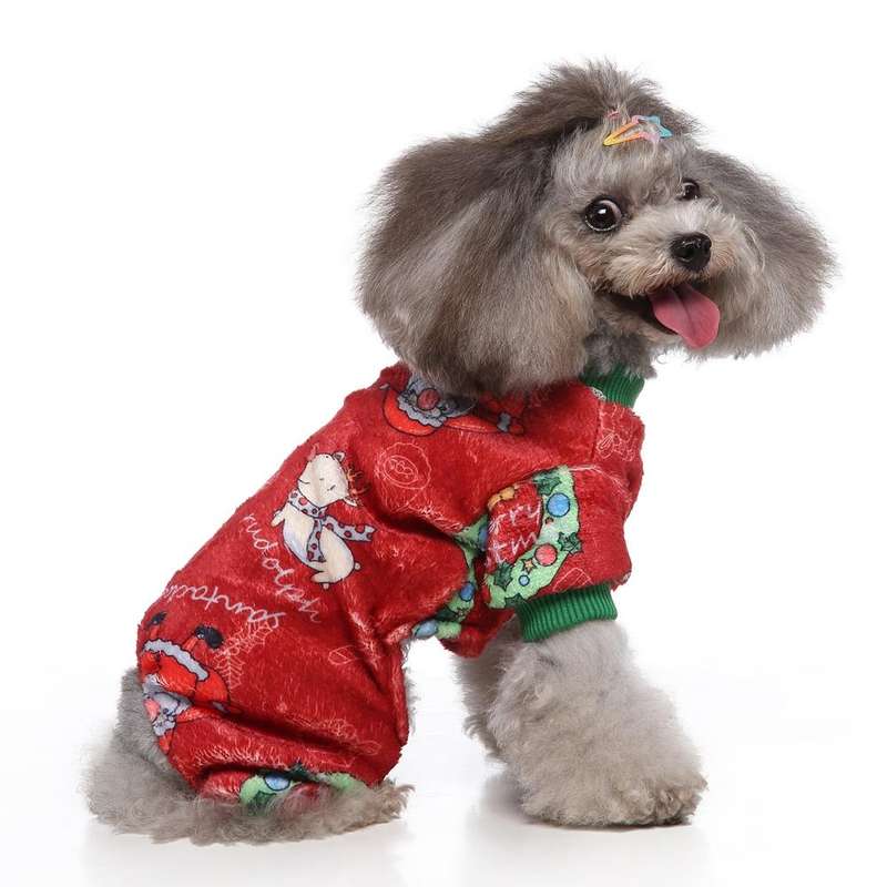 Halloween Christmas Day Pets Dress Up Clothes Pet Funny Clothes, Size: M(SDZ137 Christmas Circle)