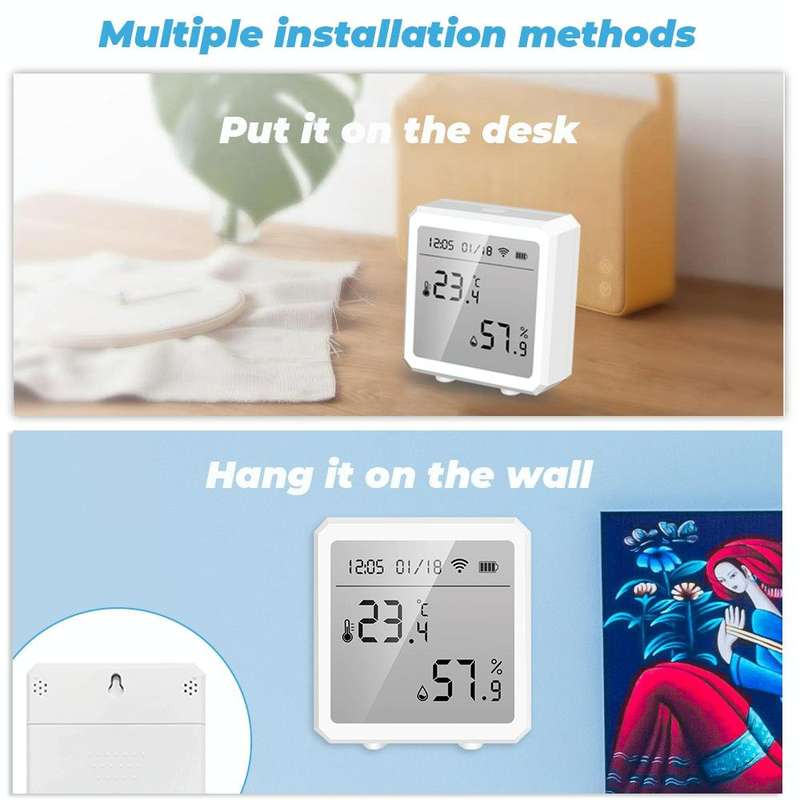 Wifi Temperature And Humidity Meter Sensor Equipment Smart Home Graffiti APP Temperature And Humi...