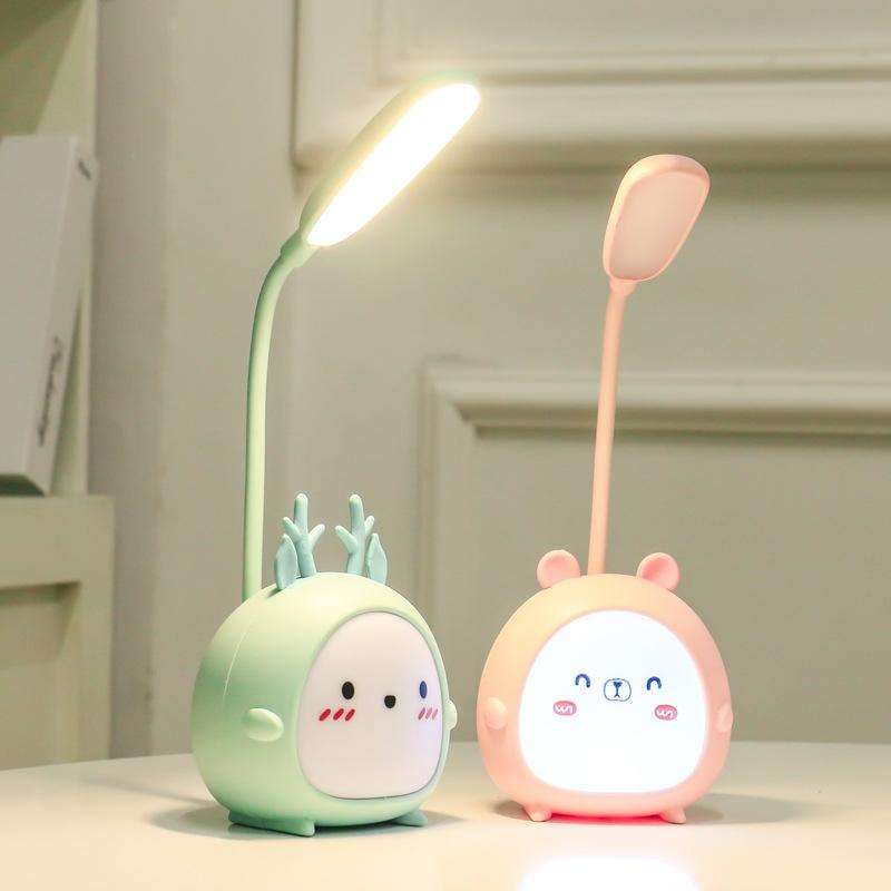 YW2021 Cartoon Cute LED Eye Protection Desk Lamp Student Dormitory Bedroom Folding Reading Desk L...