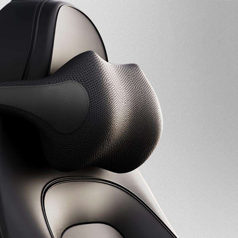 SR-09 Car Neck Pillow Memory Foam Lumbar Support, Style: Ordinary Headrest (Black)