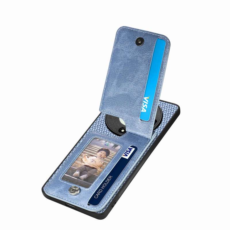 For Honor X9A Carbon Fiber Vertical Flip Zipper Phone Case(Blue)