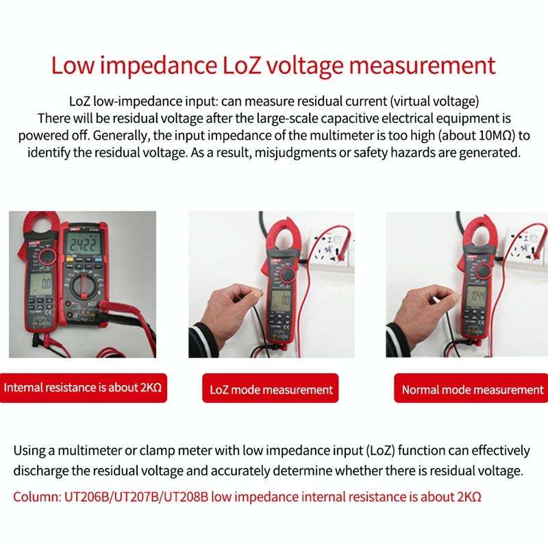 UNI-T UT205E 1000A 42mm Jaw Size Digital Clamp Meter AC DC Voltage Detector