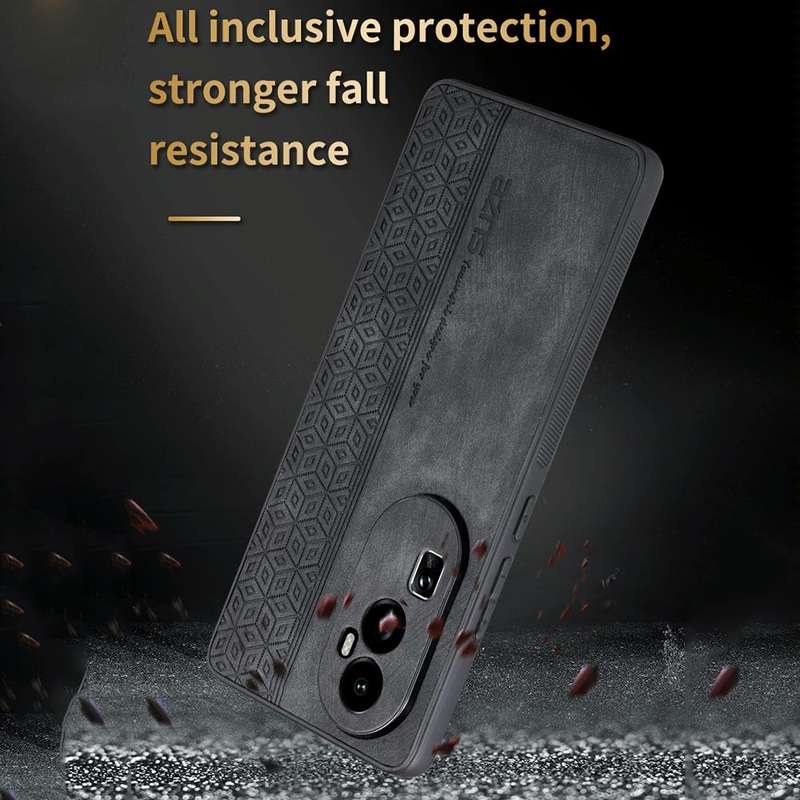 For OPPO Reno10 Pro+ AZNS 3D Embossed Skin Feel Phone Case(Brown)