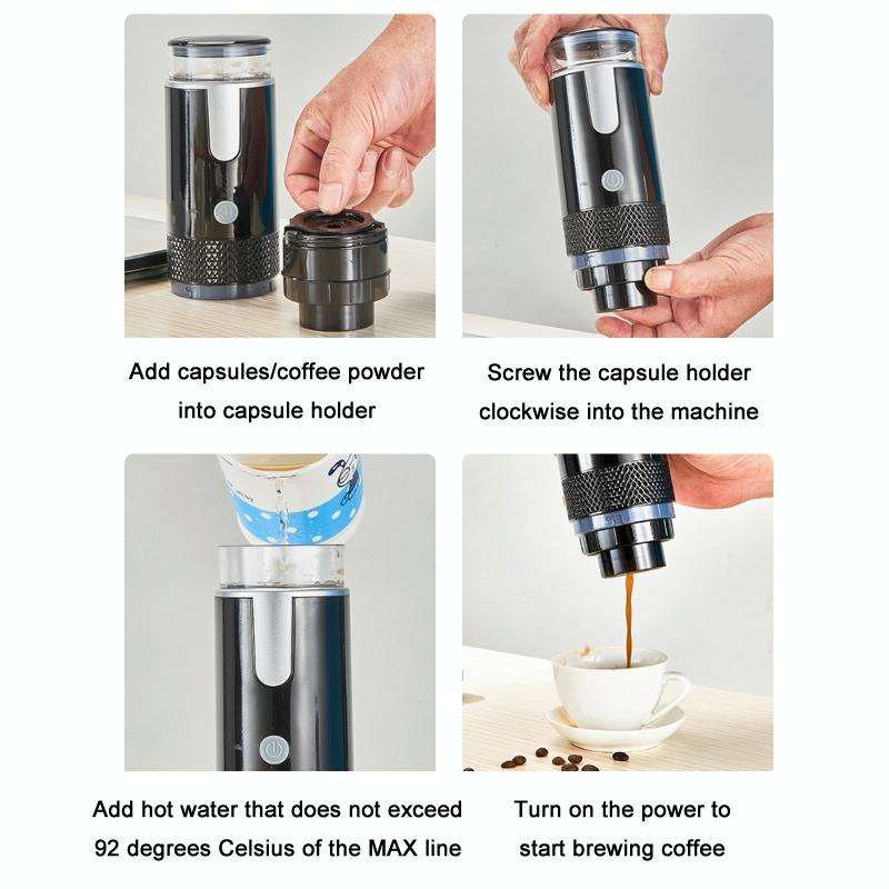 Fully Automatic Portable Wireless Coffee Machine(Black)