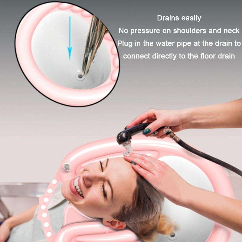 Household Pregnant And Elderly Recline Shampoo Basin Hair Care, Color: Black+Drain Pocket